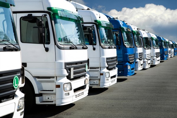 jmbavaria_4 Blauer LKW zwischen weißen LKW's